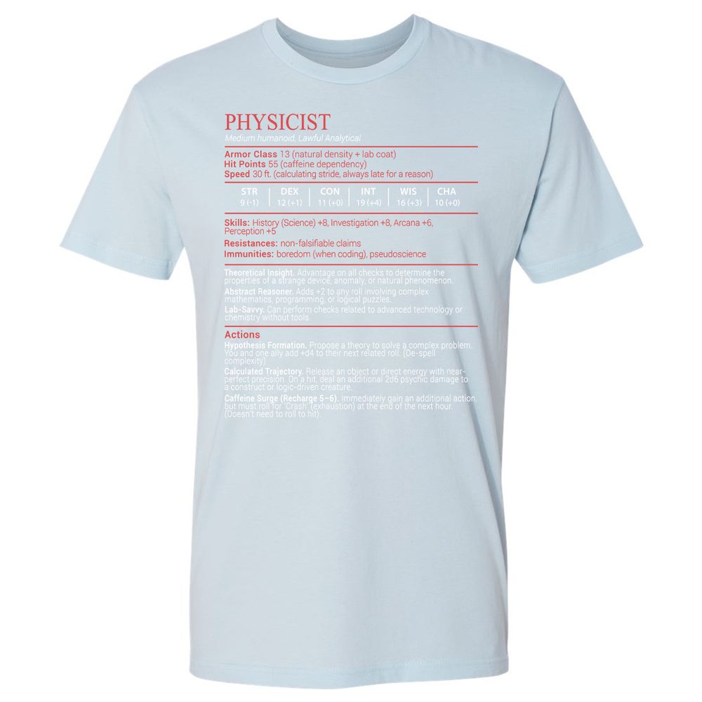 Physicist Stats Block - Light Blue - 21