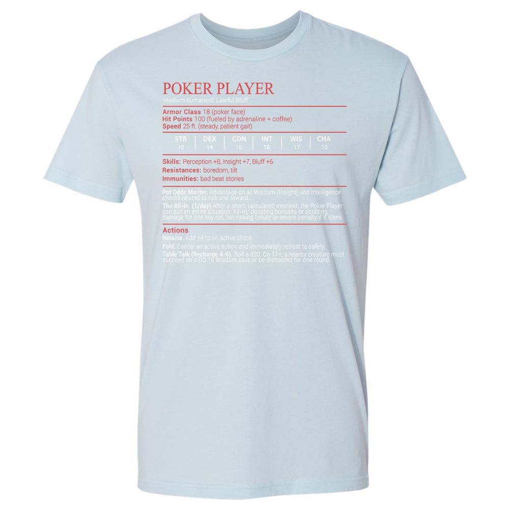 Poker Player Stats Block - Light Blue - 21