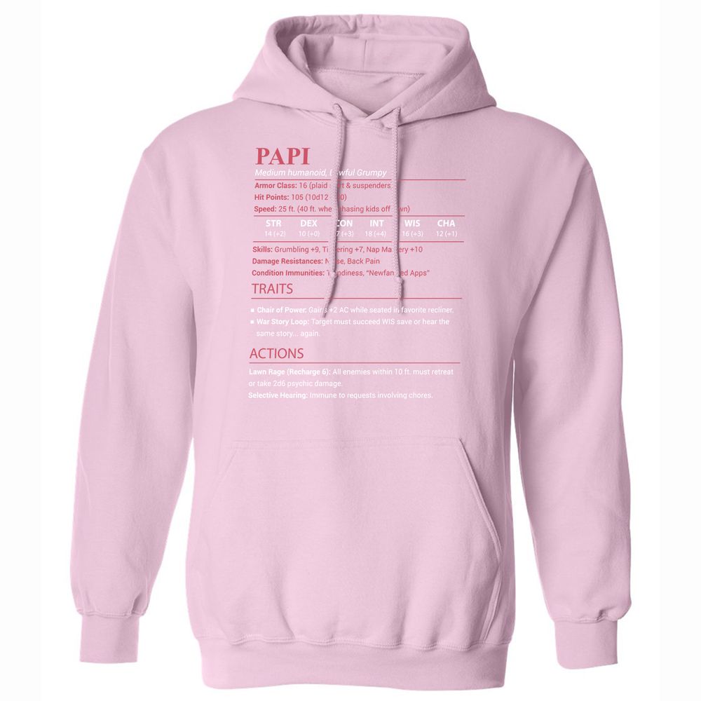 Papi Stats Classic Unisex Hoodie - Light Pink - 21