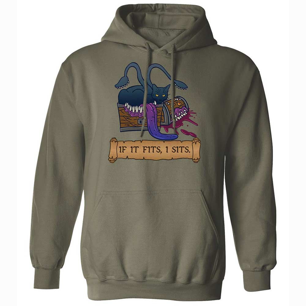 If It Fits I Sits Classic Unisex Hoodie - Military Green - 21