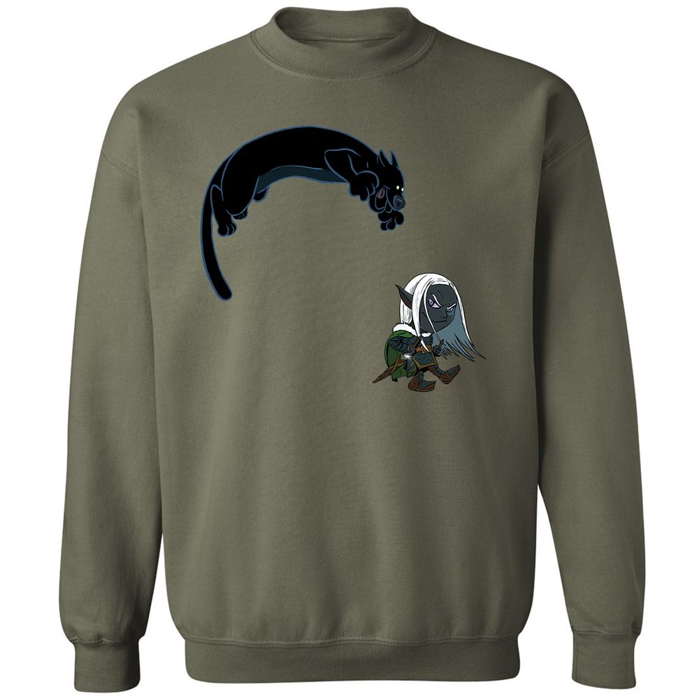 Drizzt and Guenhwyvar Classic Unisex Sweatshirt - Military Green - 21