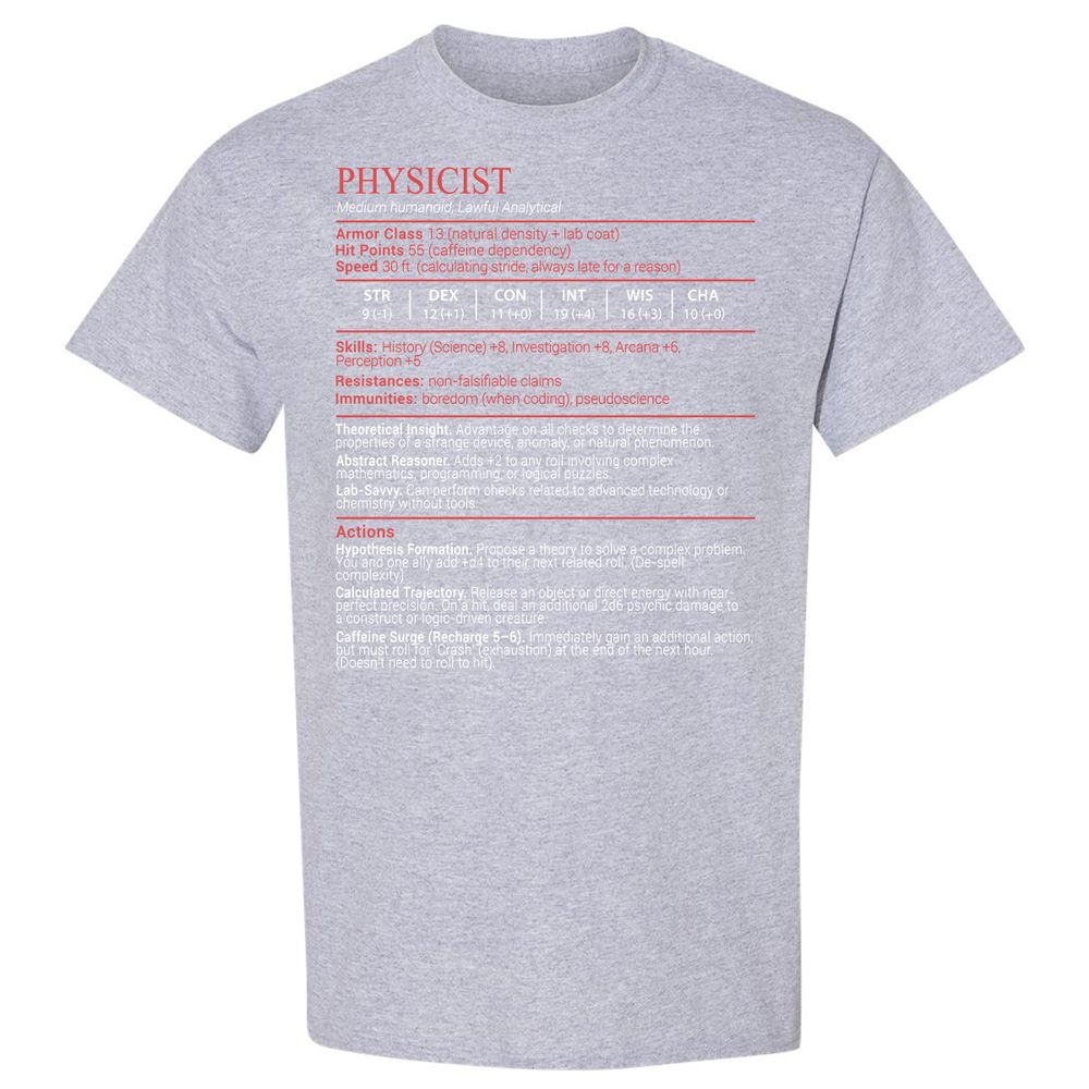 Physicist Stats Block - Sport Grey - 21