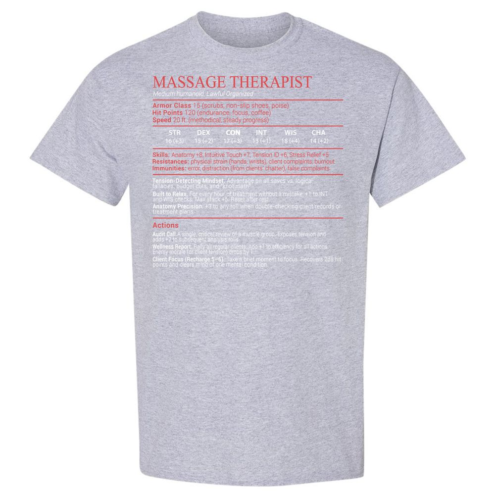 Massage Therapist Stats Block - Sport Grey - 21