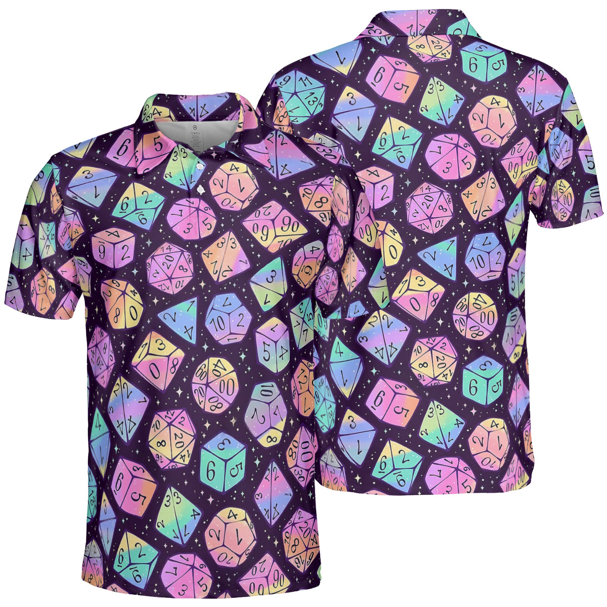 Magic Dice Dark Rainbow AOP Men/Women Polo Shirt