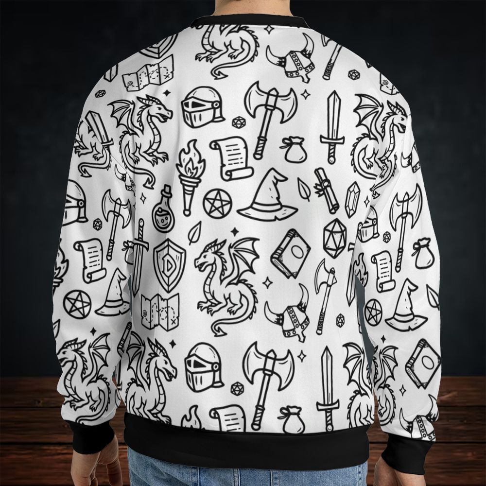 Fantasy Dragon Seamless Pattern All-over Print Sweatshirt -  - 2
