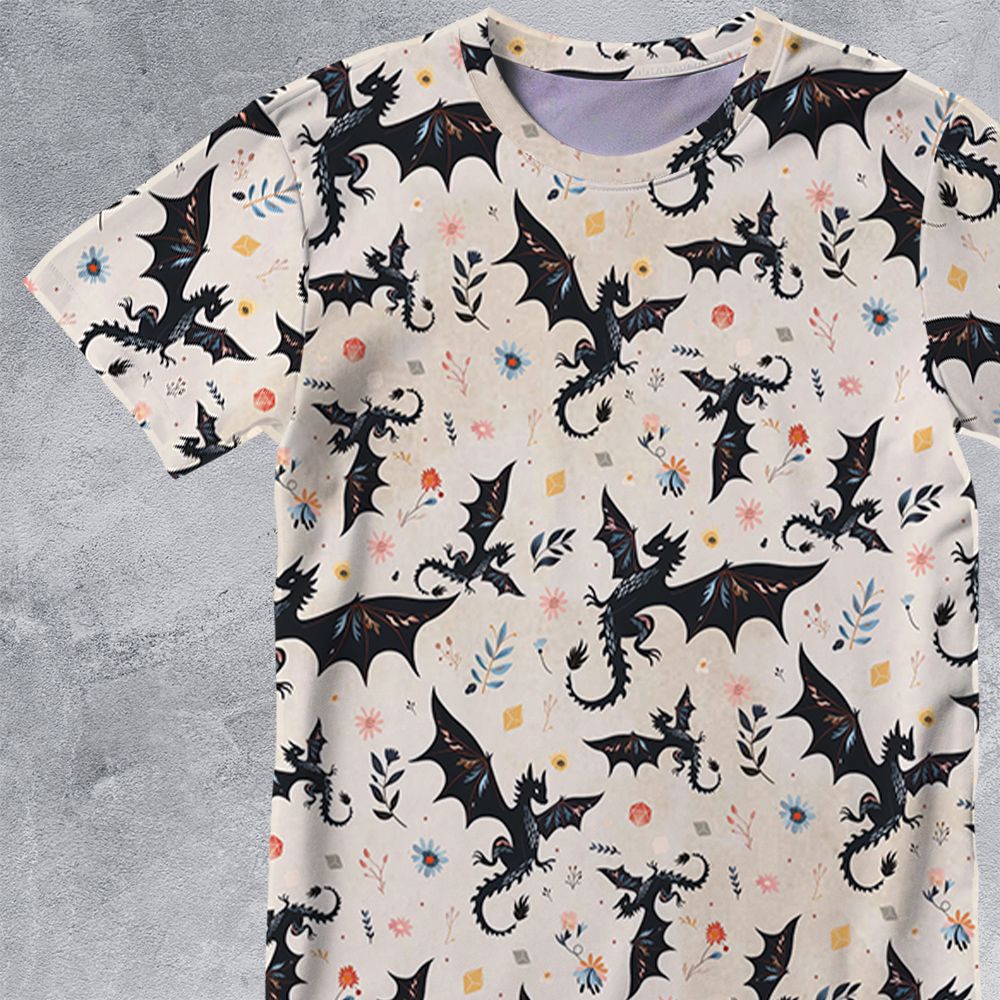 Floral DnD Dragon Pattern -  - 2
