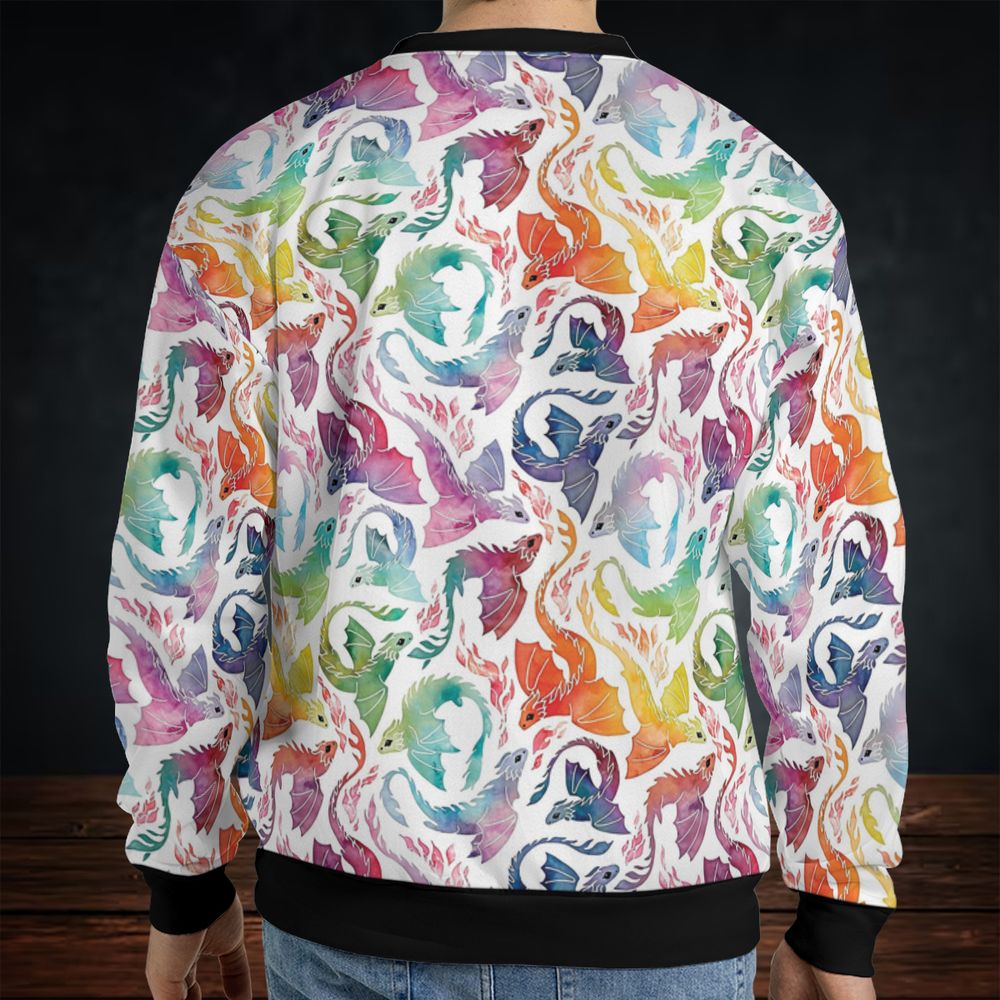 Dragon fire rainbow All-over Print Sweatshirt -  - 2