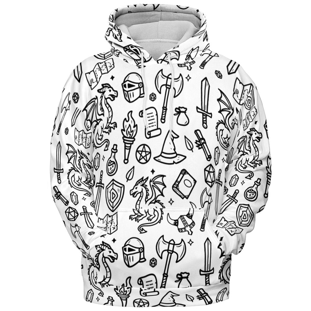 Fantasy Dragon Seamless Pattern All-over Print Hoodie -  - 2