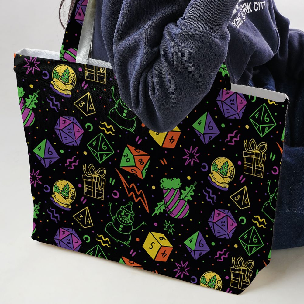Christmas Role Playing Dice Large Tote Bag -  - 2