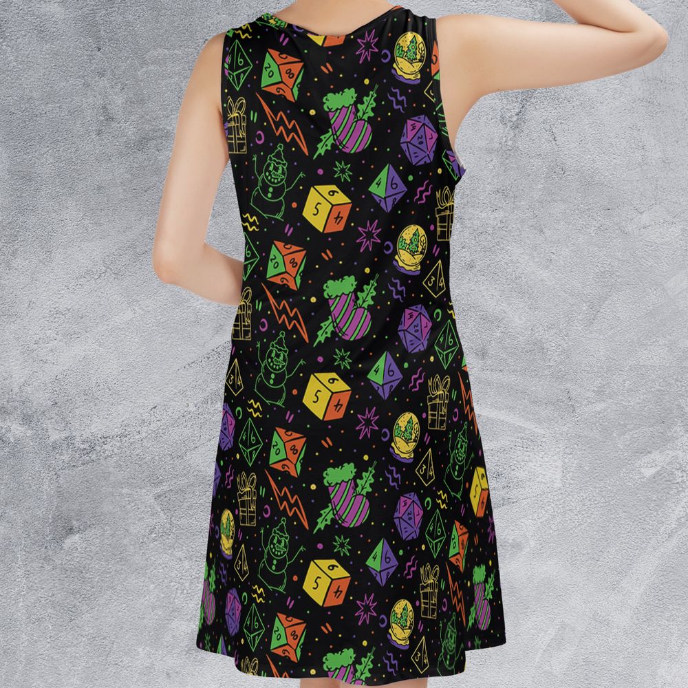 Christmas Role Playing Dice Sleeveless Dress -  - 2