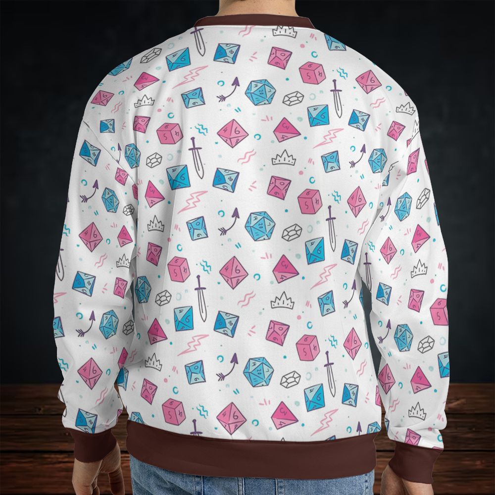 DnD Dice Pattern Cute All-over Print Sweatshirt -  - 2
