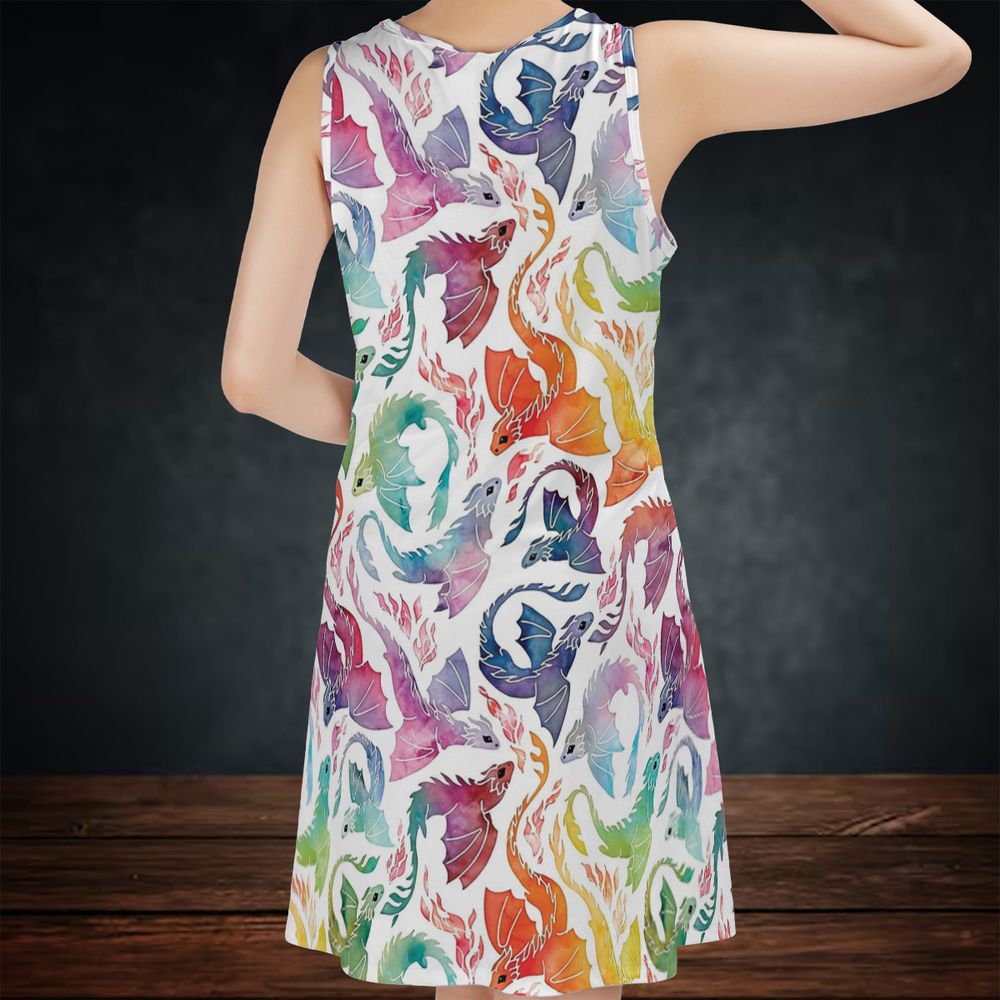 Dragon fire rainbow Sleeveless Dress -  - 2