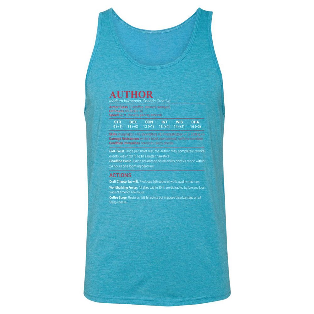 Author Unisex Jersey Tank - Aqua Triblend - 3