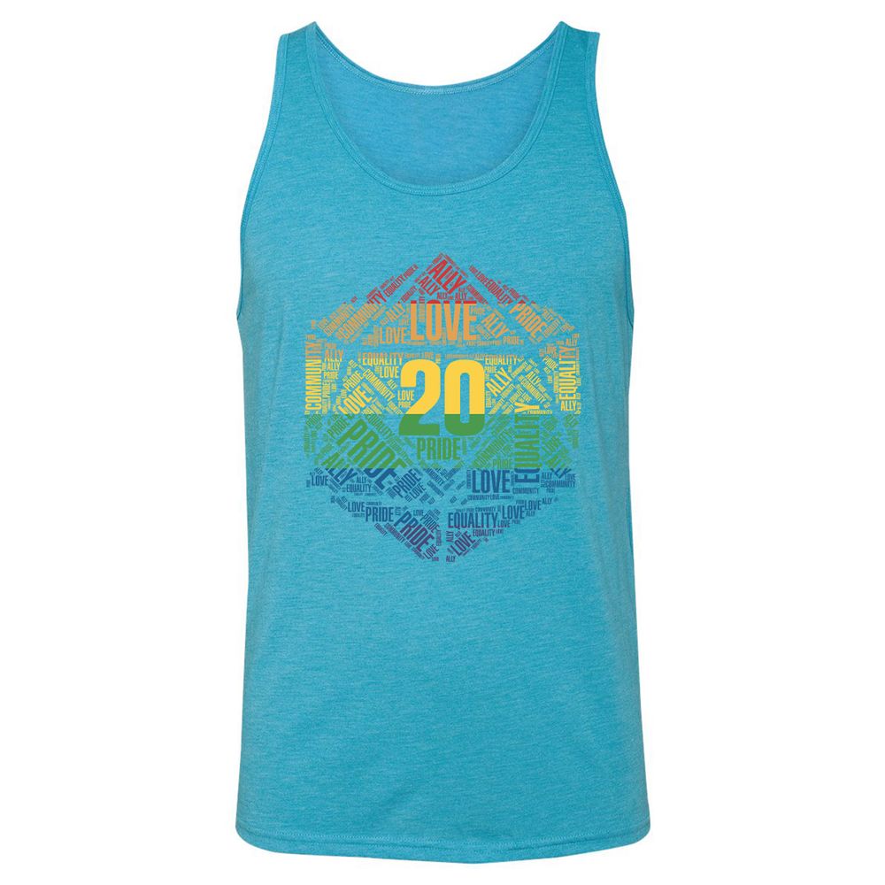 D20 Pride Unisex Jersey Tank - Aqua Triblend - 3