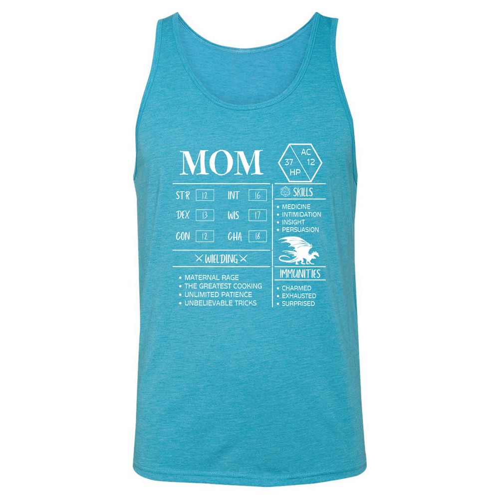 Mom Stats 2 Unisex Jersey Tank - Aqua Triblend - 3