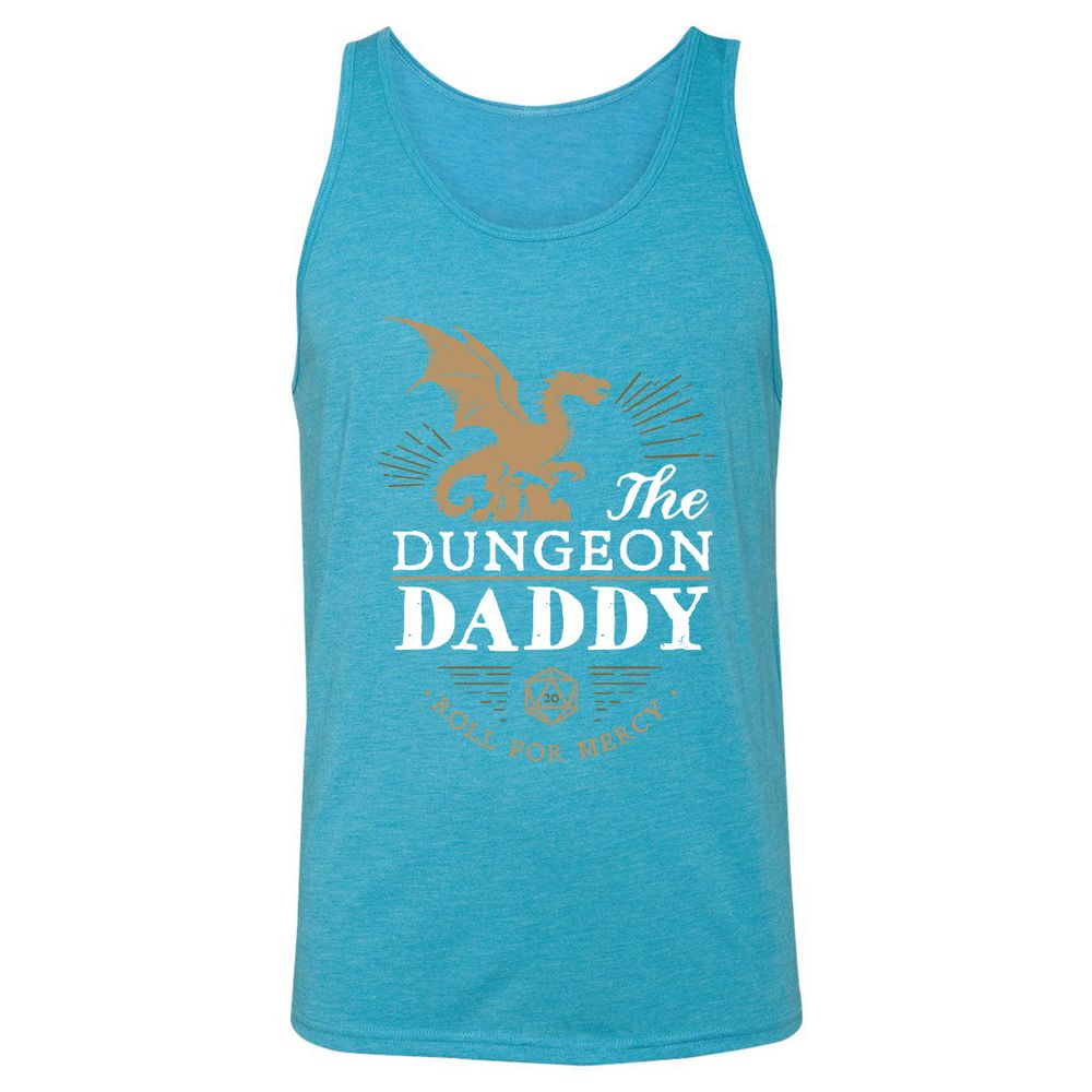 Dungeon Daddy Roll For Mercy Unisex Jersey Tank - Aqua Triblend - 3