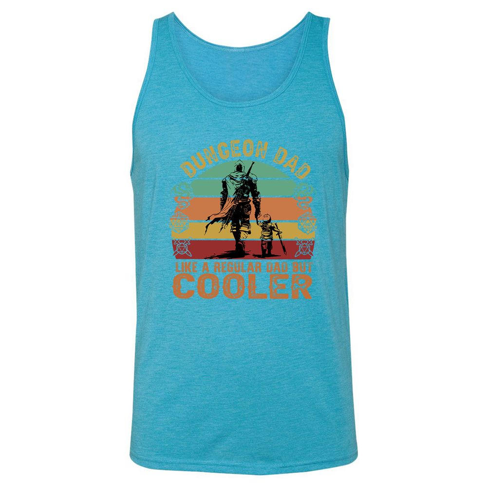 Dungeon Dad Like A Regular Dad Unisex Jersey Tank - Aqua Triblend - 3