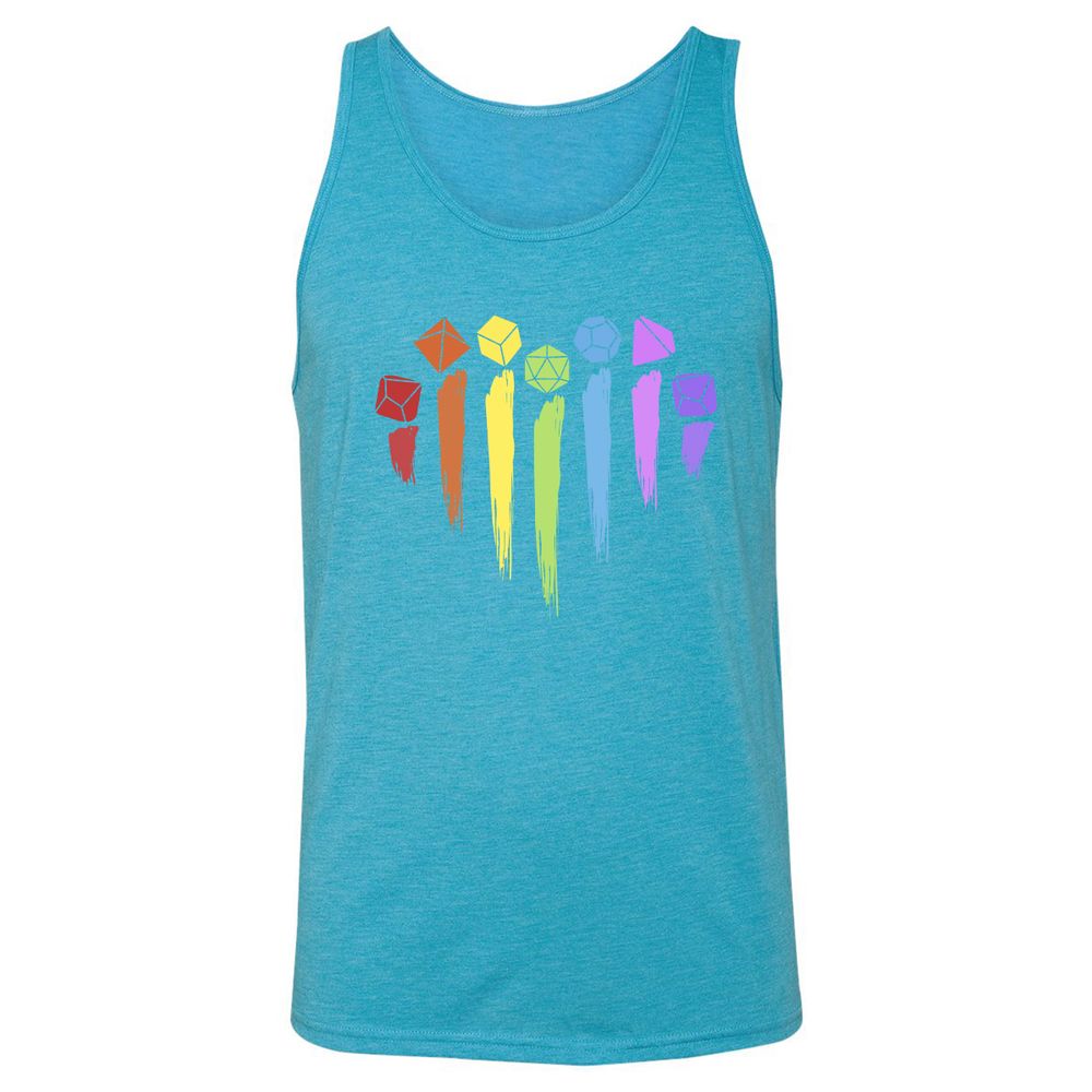 Dice Rainbow Heart Shape - Aqua Triblend - 3