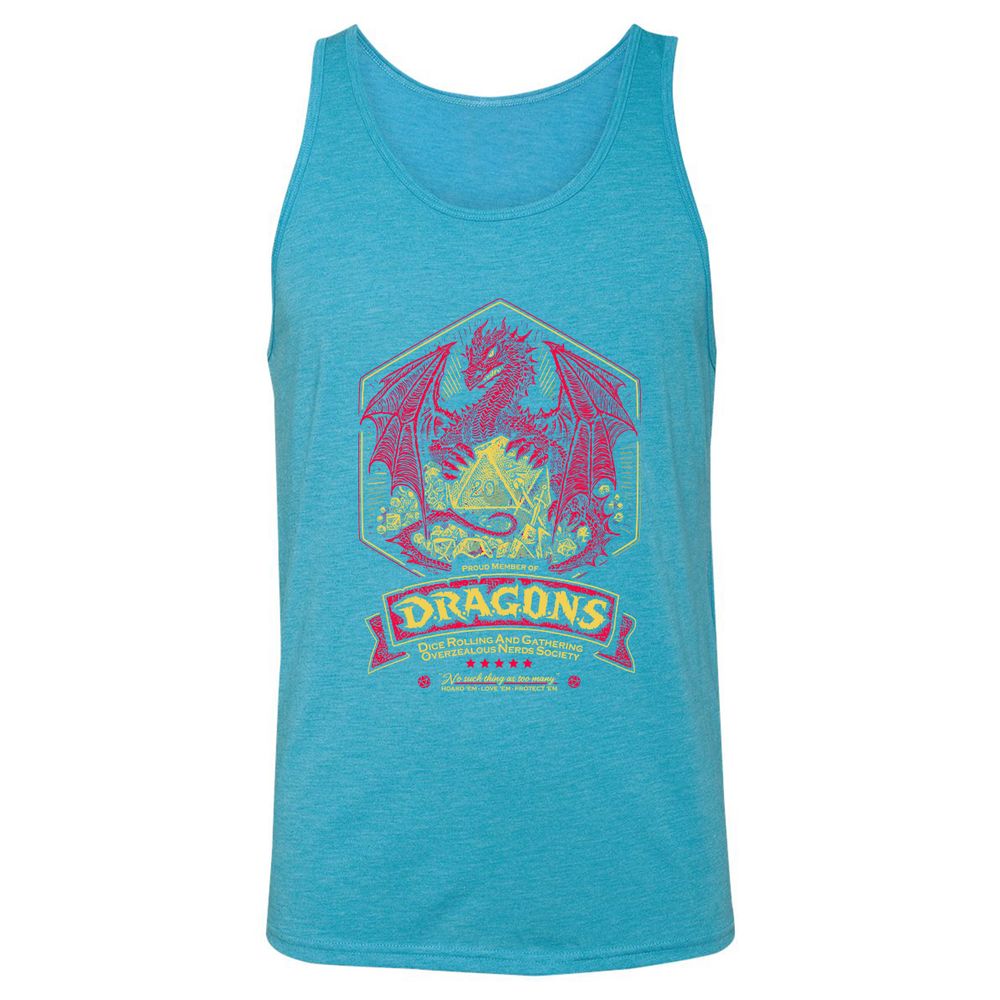 Fantasy Dragon With Dice - Aqua Triblend - 3