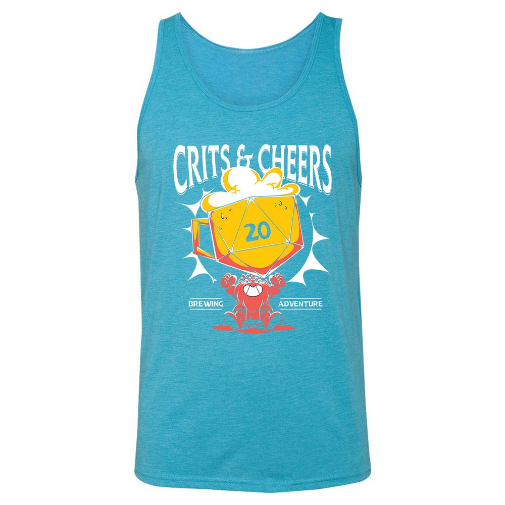 Crits & Cheers Unisex Jersey Tank - Aqua Triblend - 3