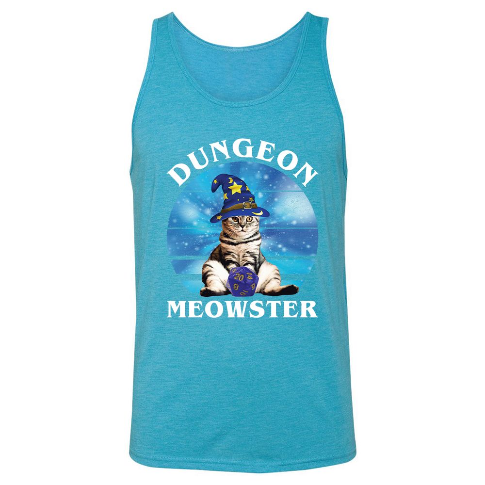 Dungeon Meowster Vintage Unisex Jersey Tank - Aqua Triblend - 3