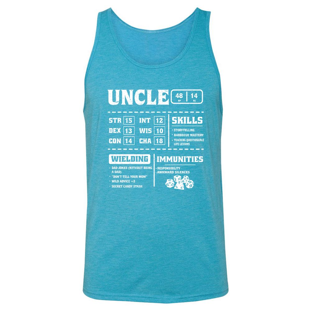 Uncle Stats Unisex Jersey Tank - Aqua Triblend - 3