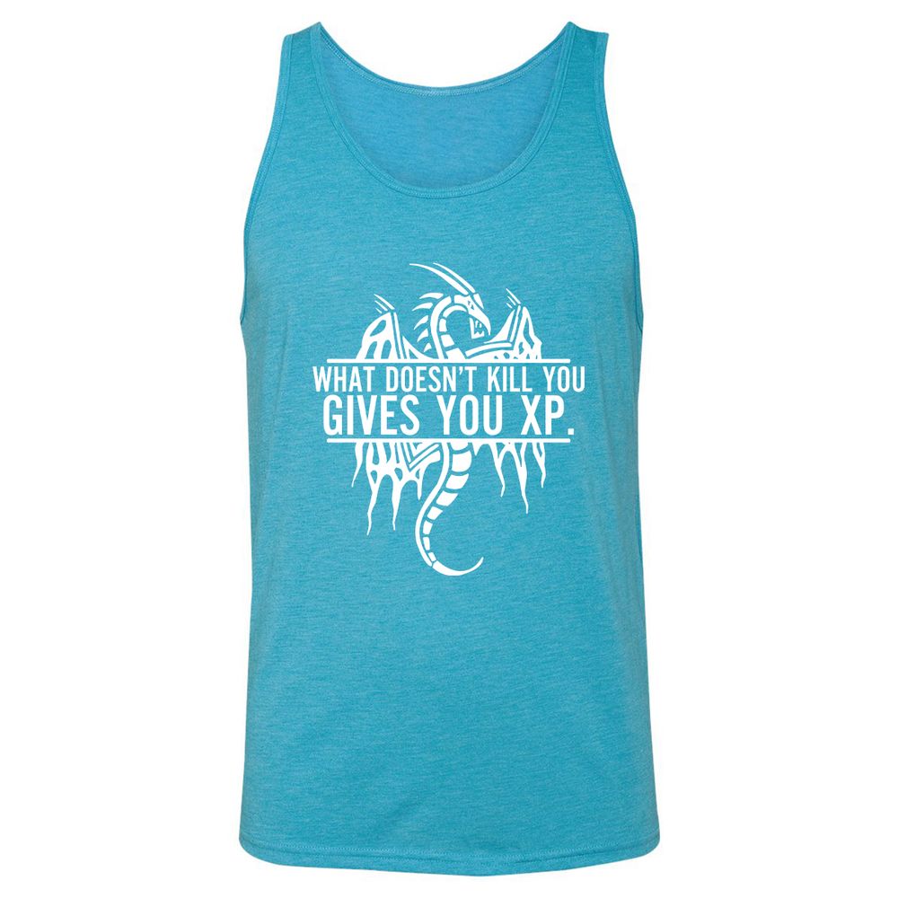 What Doesn't Kill You Unisex Jersey Tank - Aqua Triblend - 3