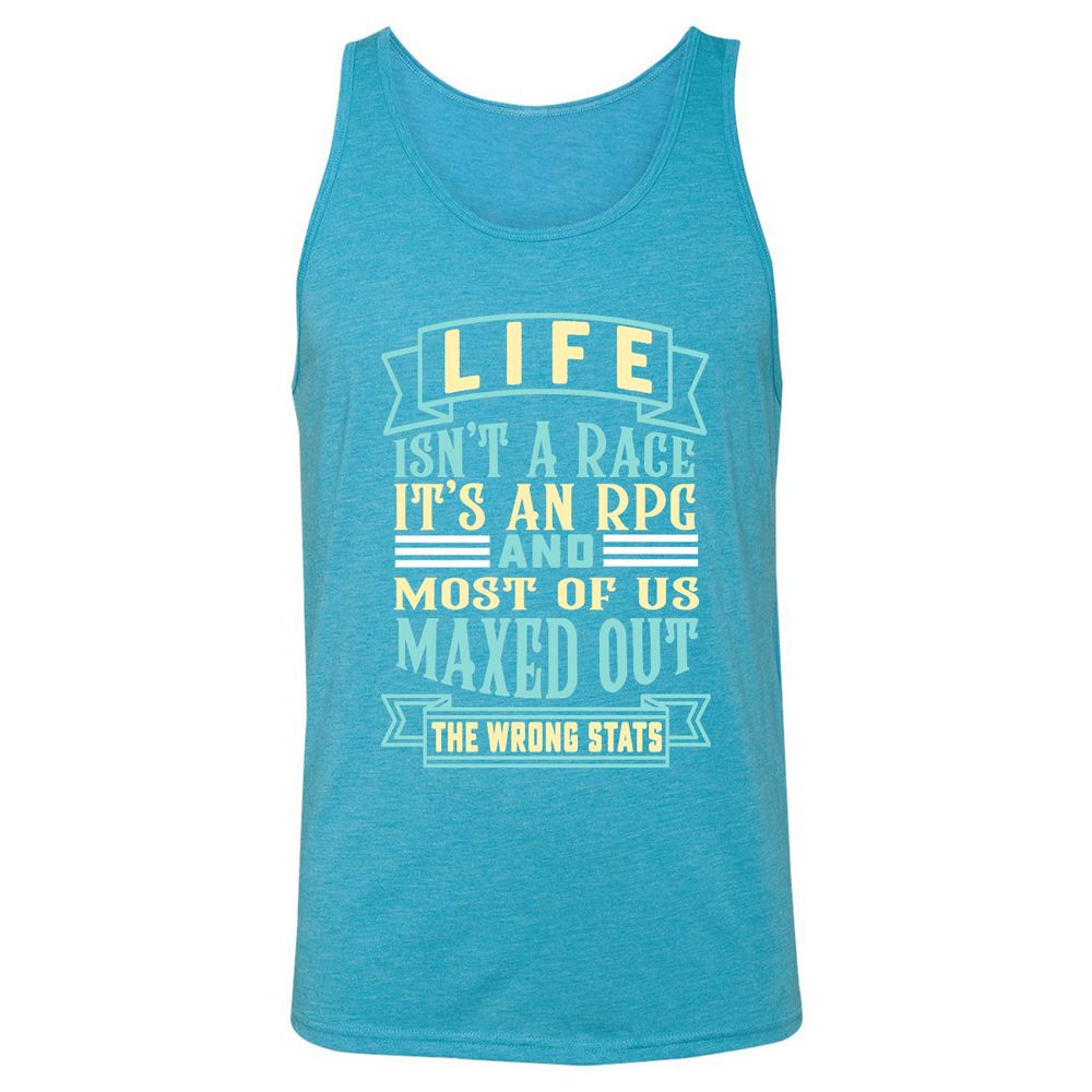 Life Is A RPG Unisex Jersey Tank - Aqua Triblend - 3