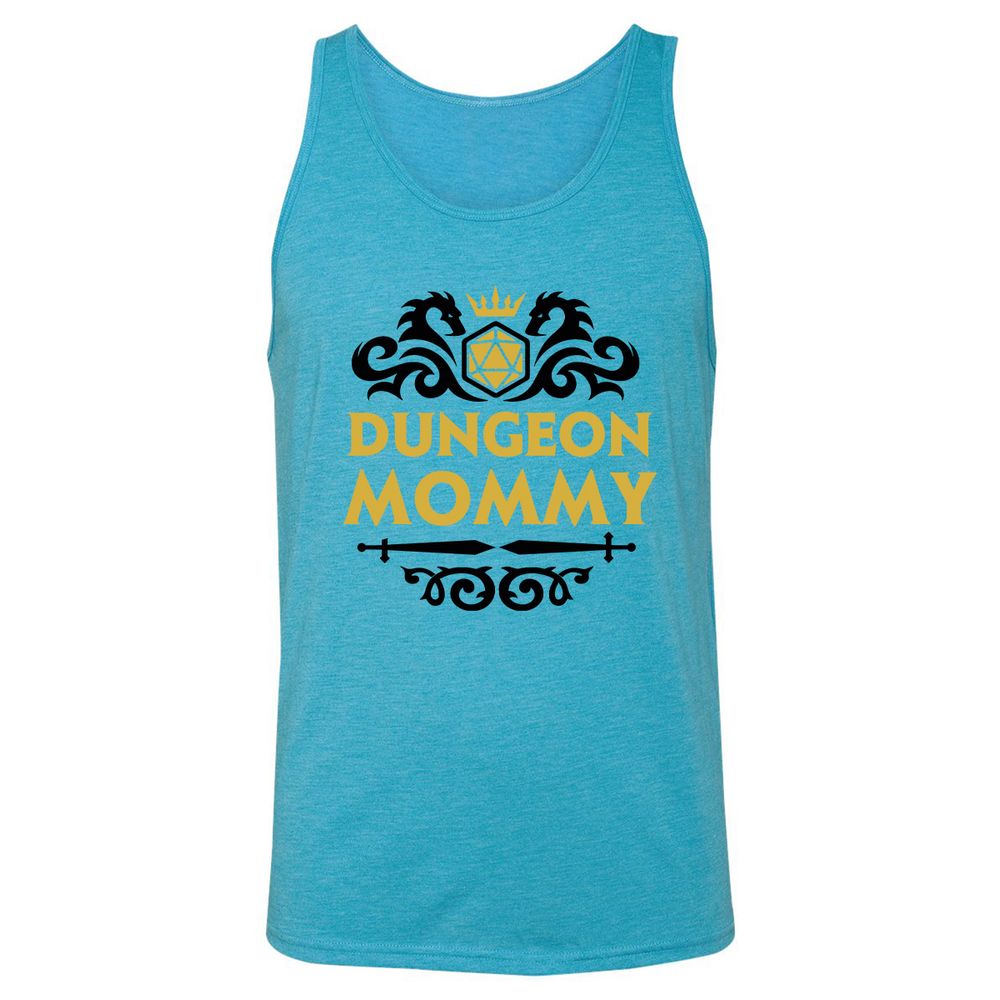 Dungeon Mommy Unisex Jersey Tank - Aqua Triblend - 3