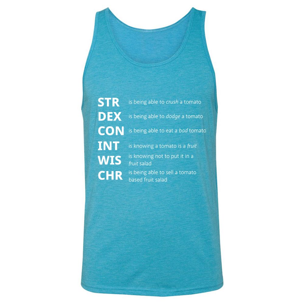 Tomato Stats – RPG Meme Edition - Aqua Triblend - 3