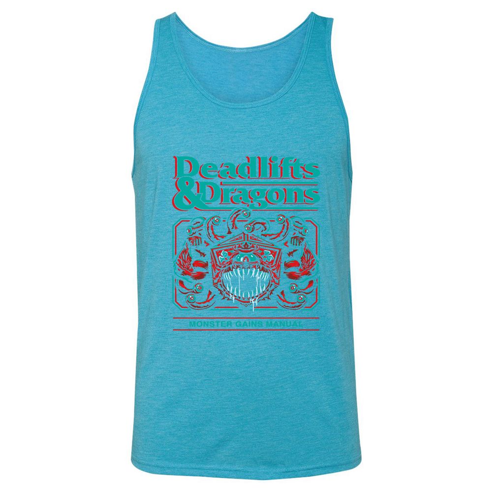 Deadlifts & Dragons Beholder - Aqua Triblend - 3
