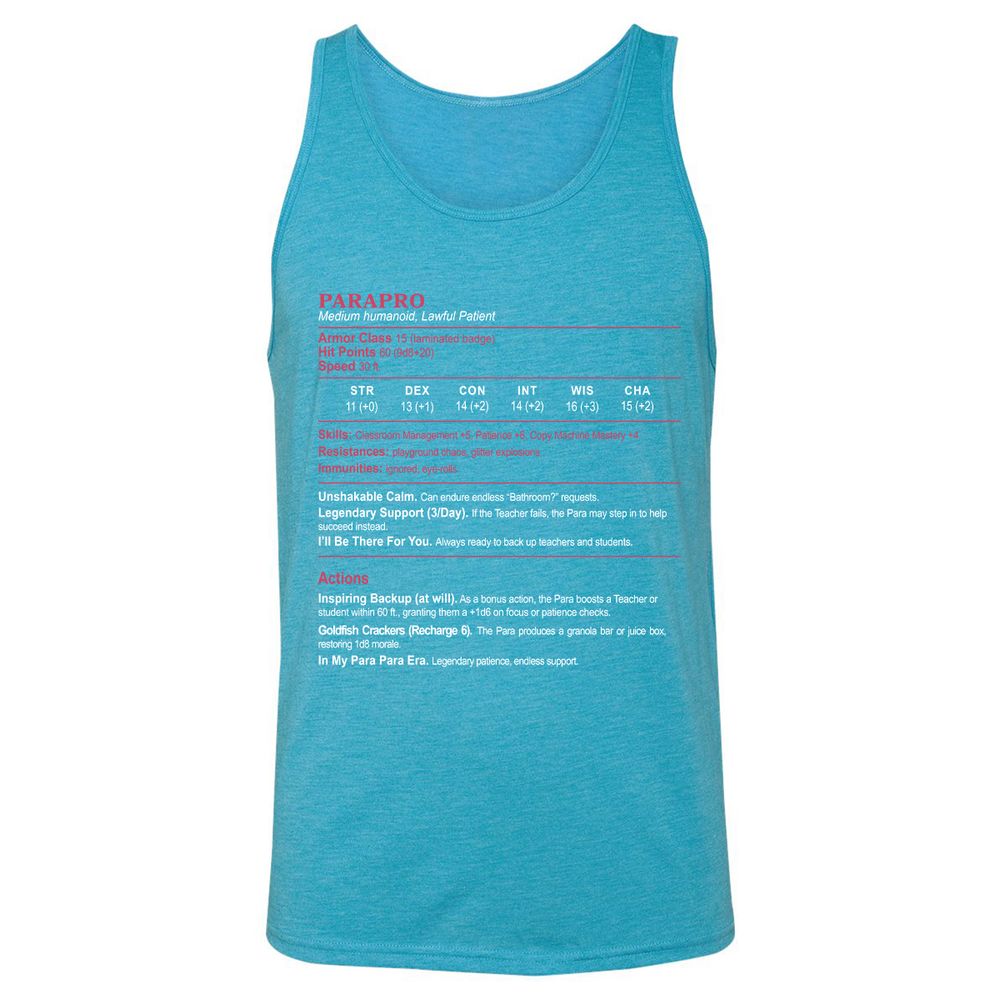 para Unisex Jersey Tank - Aqua Triblend - 3