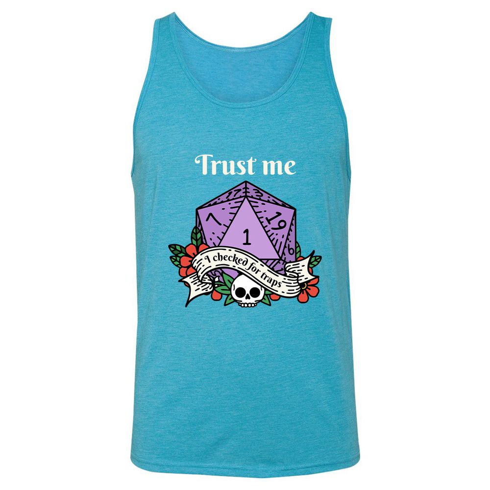 Trust Me I Checked for Traps - Aqua Triblend - 3