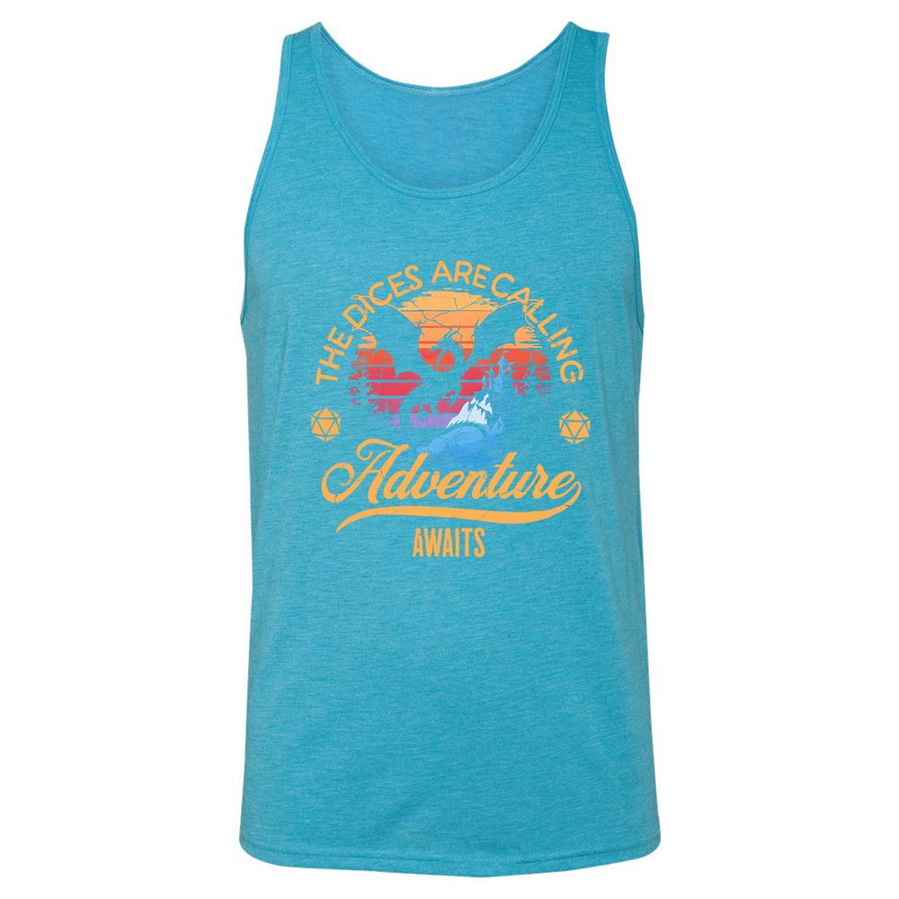 The Dices Are Calling Unisex Jersey Tank - Aqua Triblend - 3