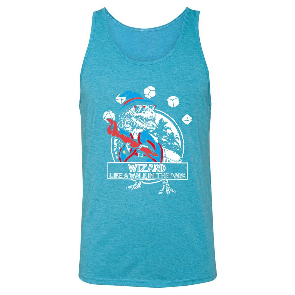 Wizard Like The Walk In The Park Unisex Jersey Tank - Aqua Triblend - 3