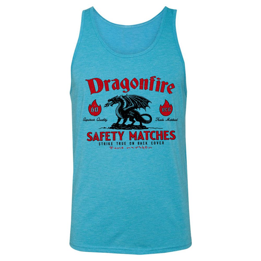 Dragonfire Unisex Jersey Tank - Aqua Triblend - 3