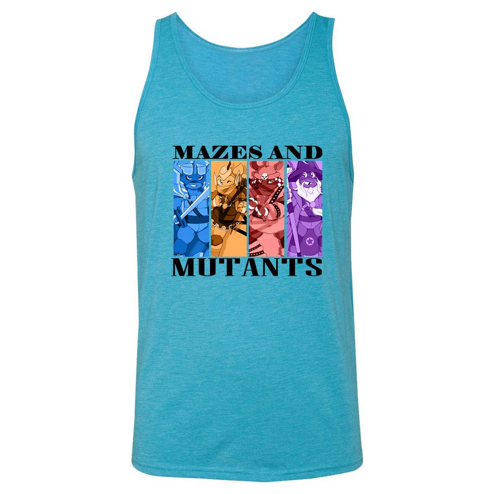 Mazes & Mutants Unisex Jersey Tank - Aqua Triblend - 3