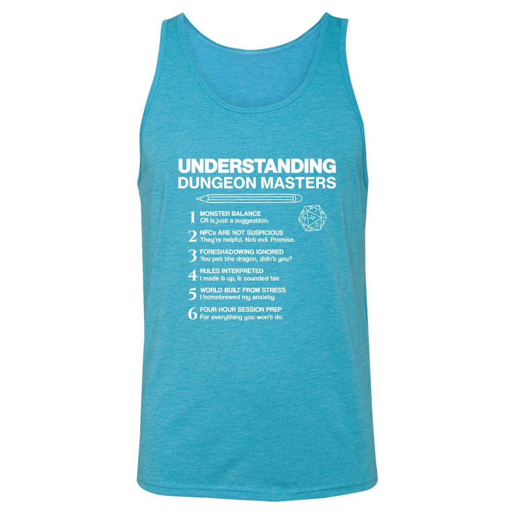 Understanding Dungeon Masters Unisex Jersey Tank - Aqua Triblend - 3