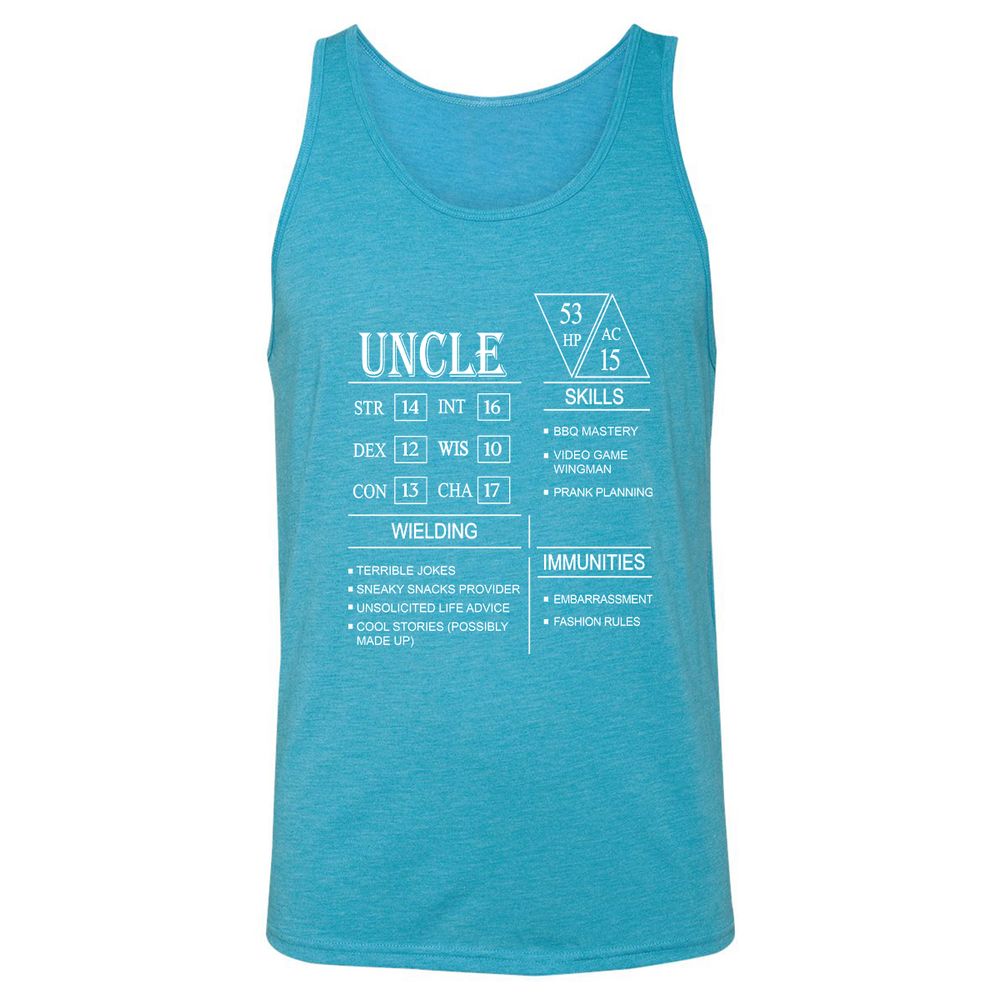 Uncle Stats Unisex Jersey Tank - Aqua Triblend - 3