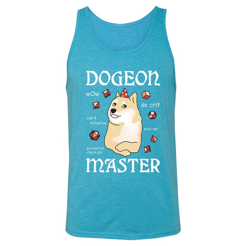 Dogeon Master Unisex Jersey Tank - Aqua Triblend - 3