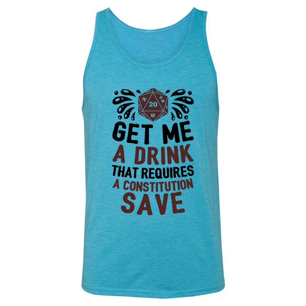 Get Me A Drink Unisex Jersey Tank - Aqua Triblend - 3