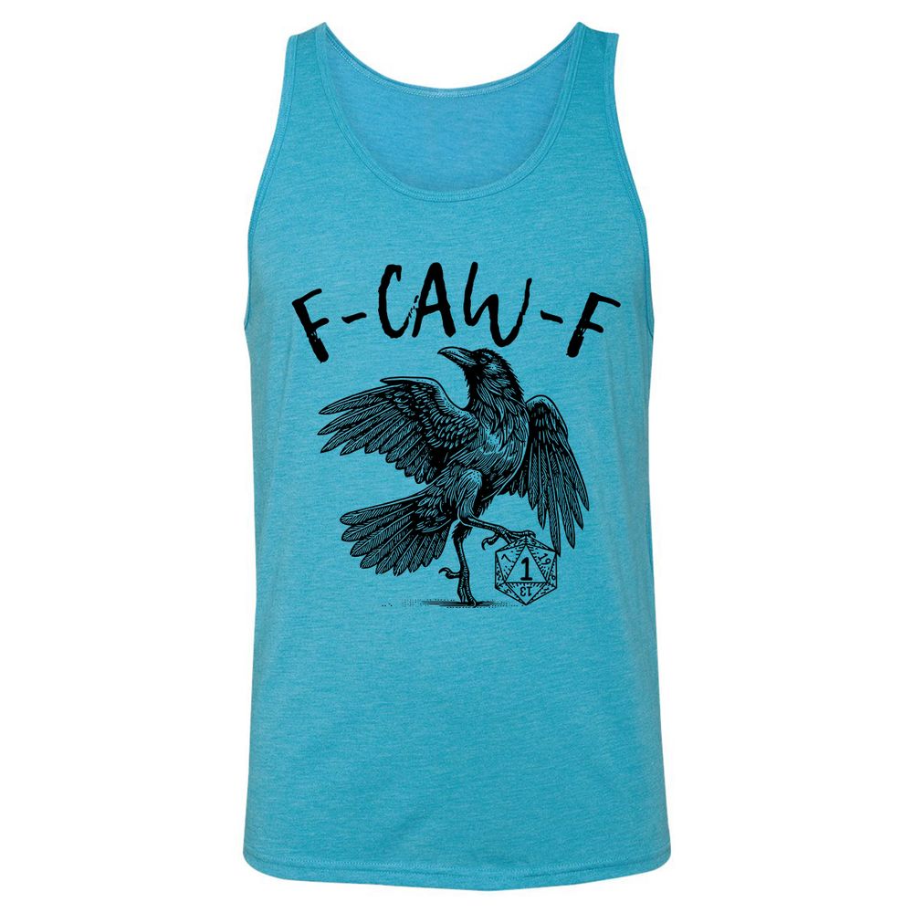 Unisex Jersey Tank - White - Aqua Triblend - 3