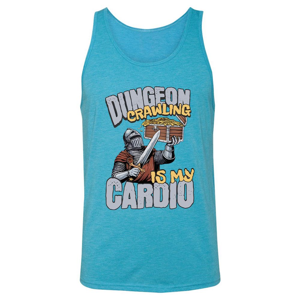 Dungeon Crawling Is My Cardio Unisex Jersey Tank - Aqua Triblend - 3