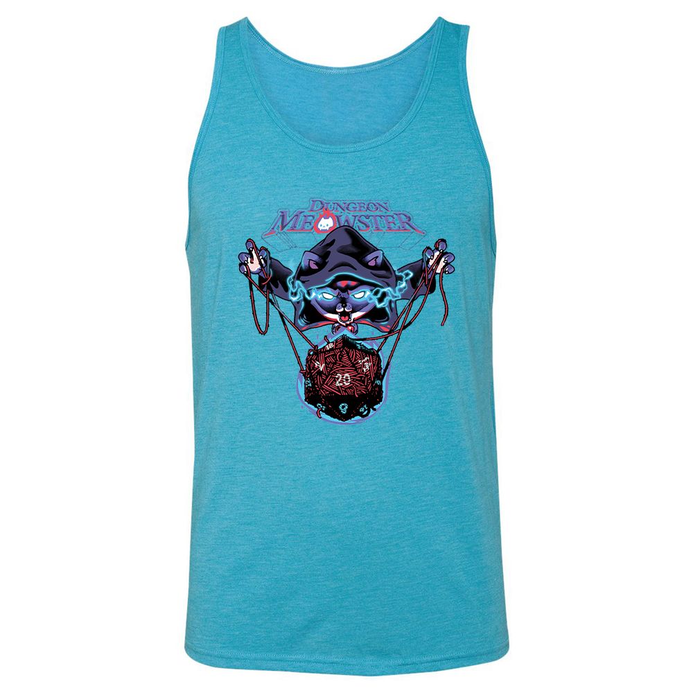 Dungeon Meowster Unisex Jersey Tank - Aqua Triblend - 3