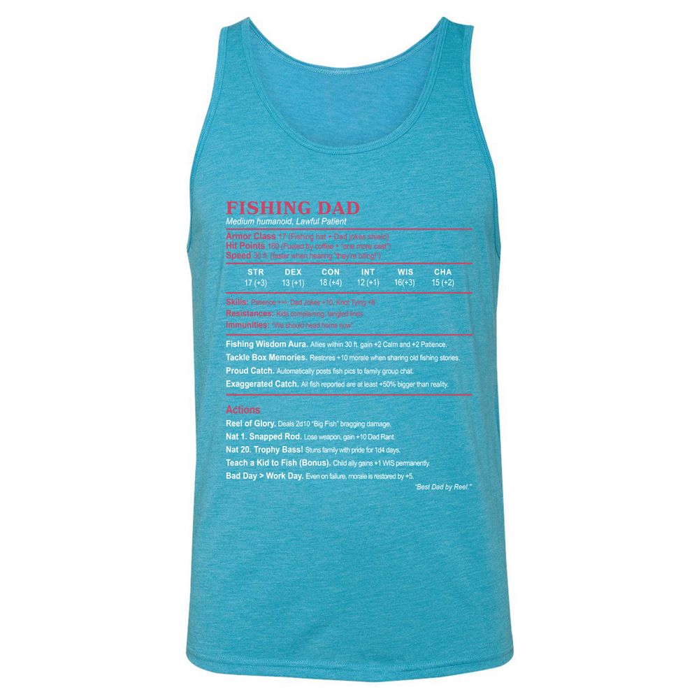 FISHING DAD Unisex Jersey Tank - Aqua Triblend - 3
