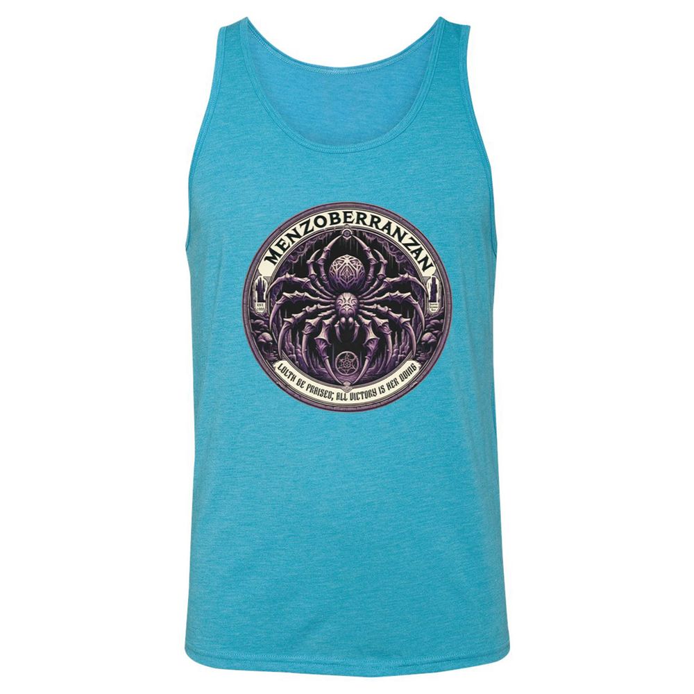 Menzoberranzan Lolth Be Praised Unisex Jersey Tank - Aqua Triblend - 3