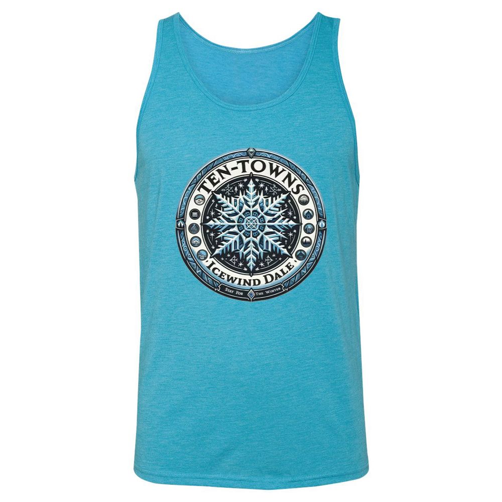 Ten-Towns Icewind Dale Unisex Jersey Tank - Aqua Triblend - 3