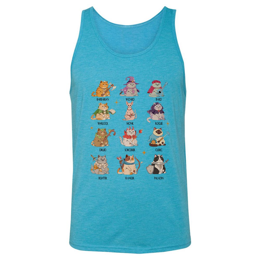Dungeons And Cats Unisex Jersey Tank - Aqua Triblend - 3