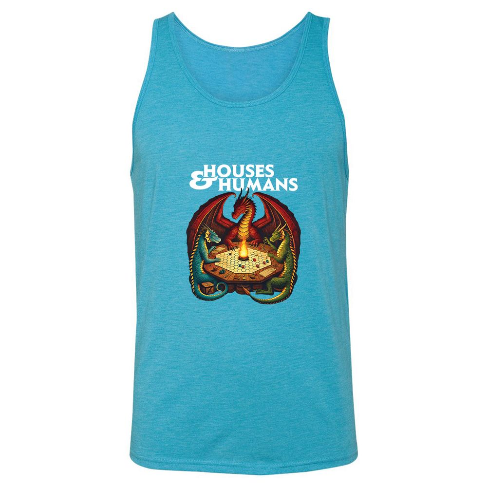 Houses & Humans Unisex Jersey Tank - Aqua Triblend - 3