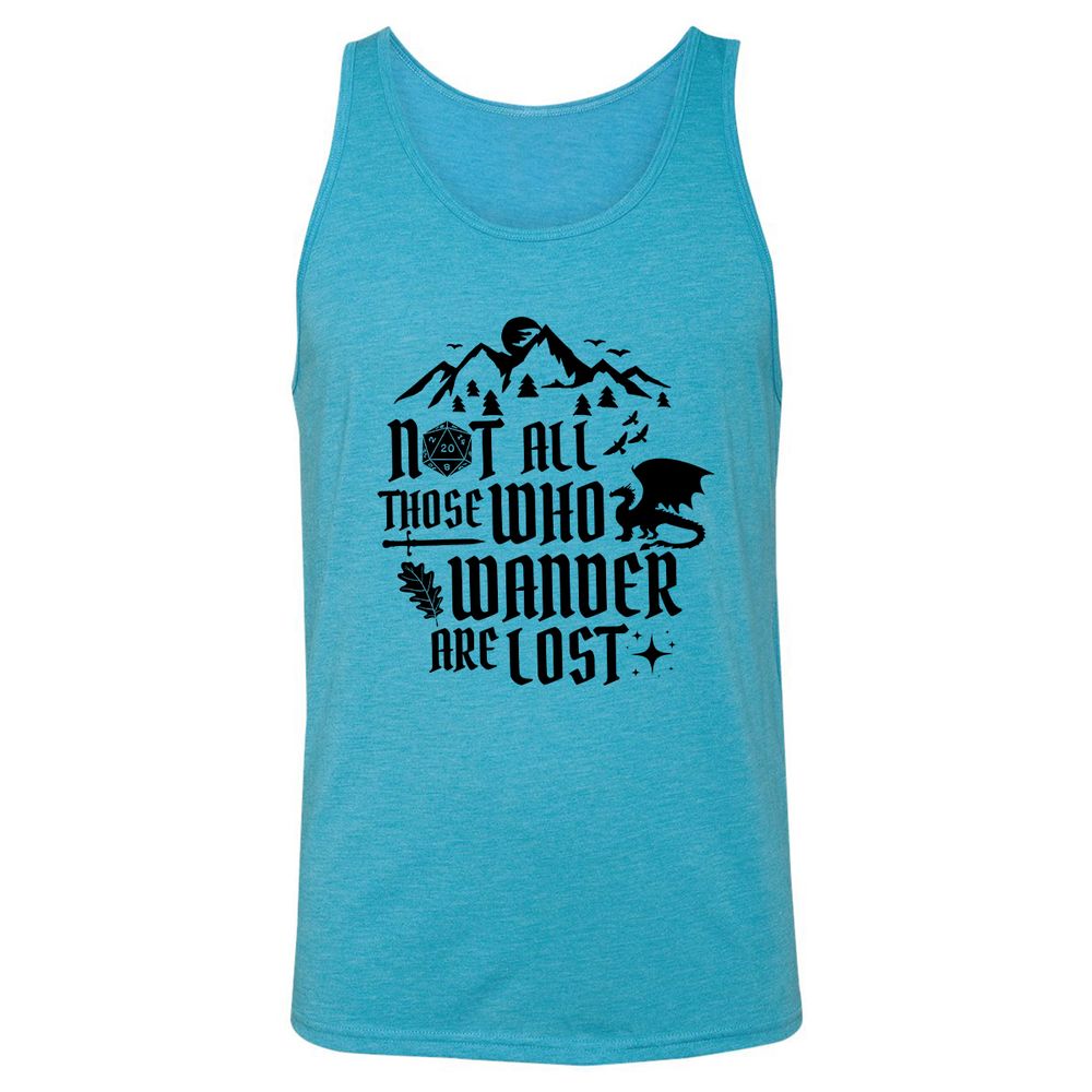 Not All Those Who Wander Are Lost Unisex Jersey Tank - Aqua Triblend - 3